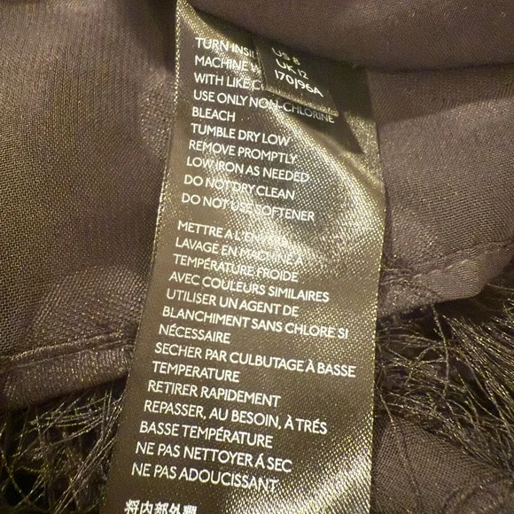 Anthropologie EUC Size 8 Pretty Black Sleeveless Fringe Cocktail Dress (0605) - Picture 11 of 12